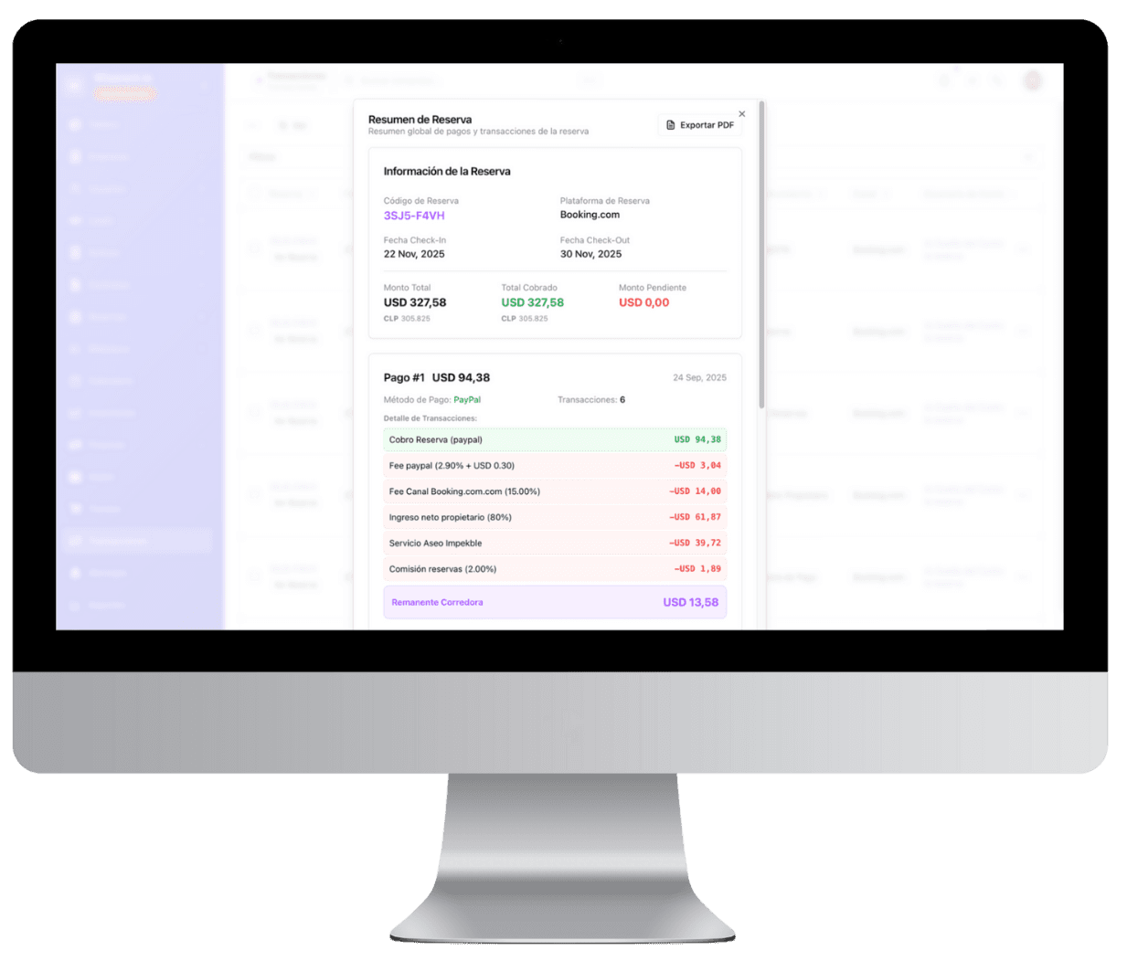Gestión Detallada de Reservas
